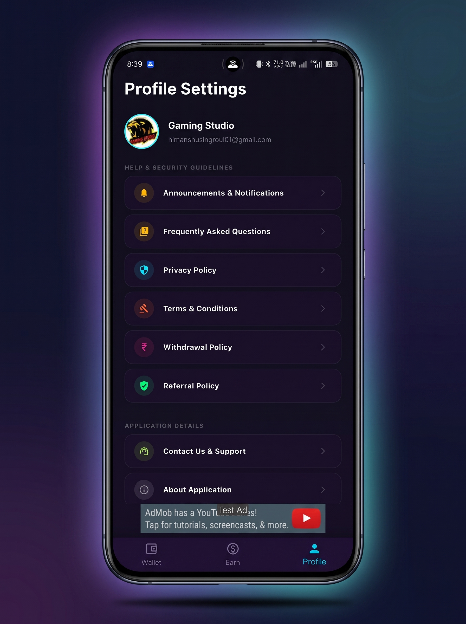 Sikkora User Profile Dashboard
